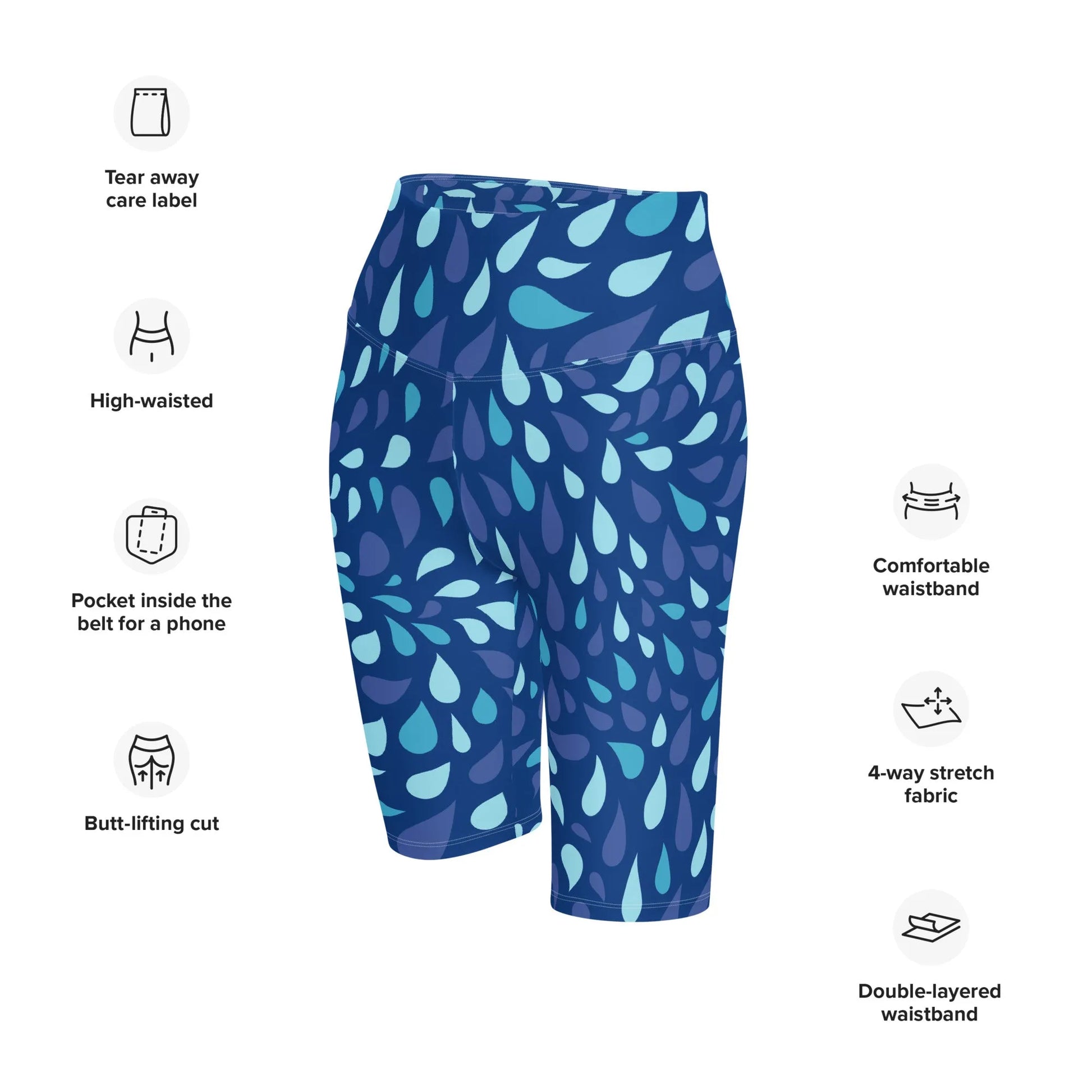 Aqua Biker Shorts - Liss & Lex