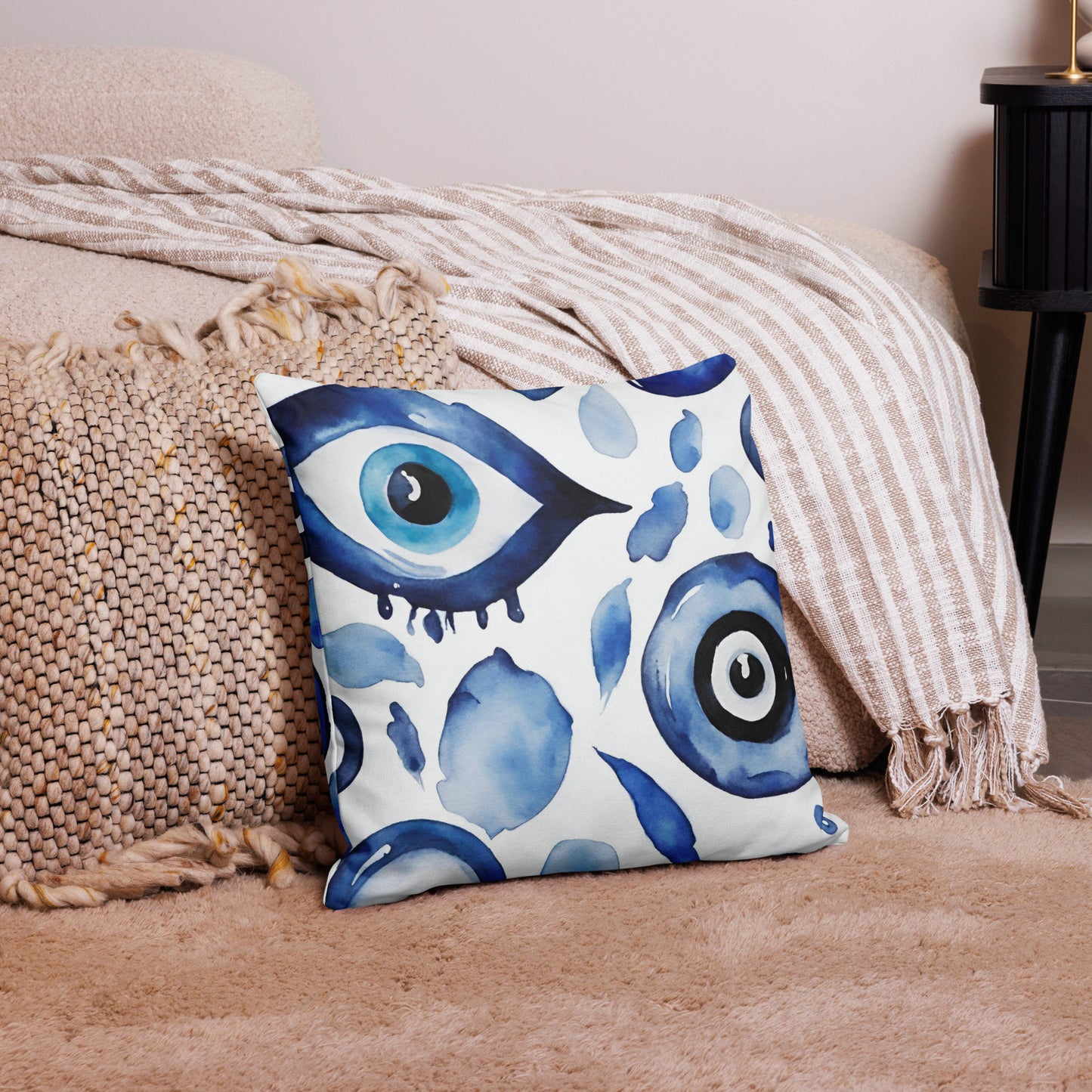 Watercolor Nazar Throw Pillows