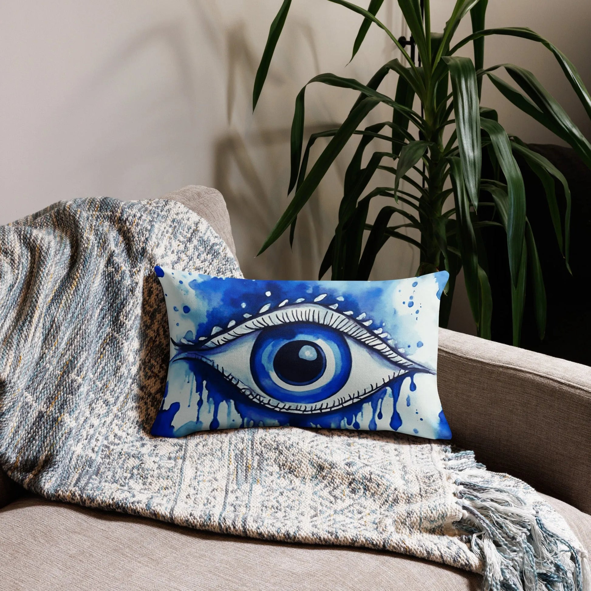 Watercolor Eye Throw Pillow - Liss & Lex