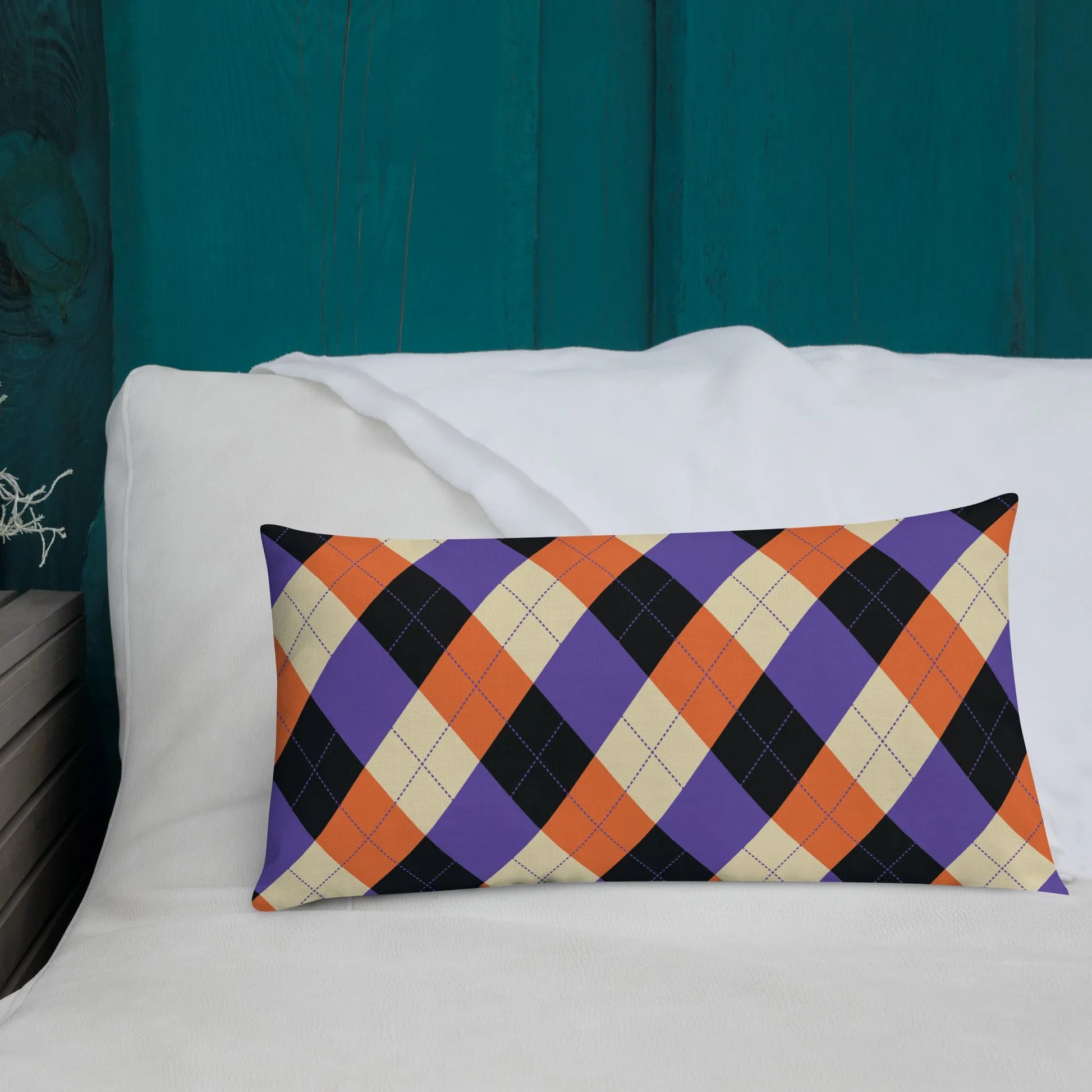 Orange Purple Plaid Premium Pillow - Liss & Lex