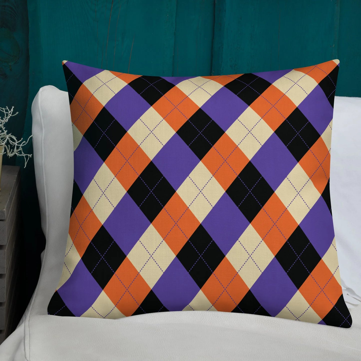 Orange Purple Plaid Premium Pillow - Liss & Lex