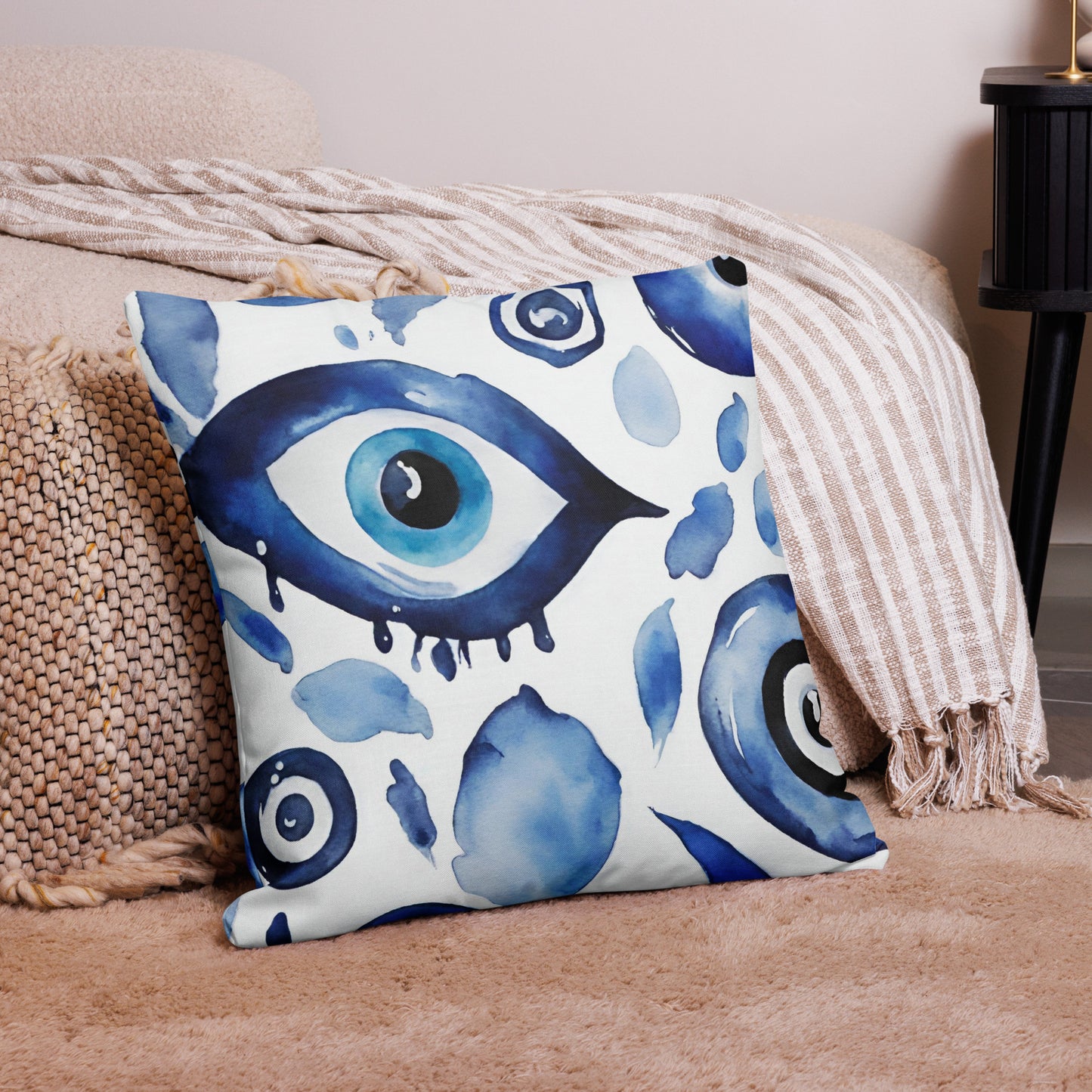 Watercolor Nazar Throw Pillows