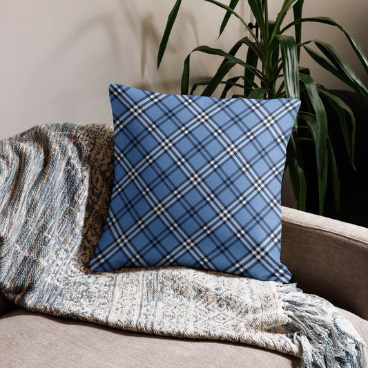 Blue Plaid Throw Pillows