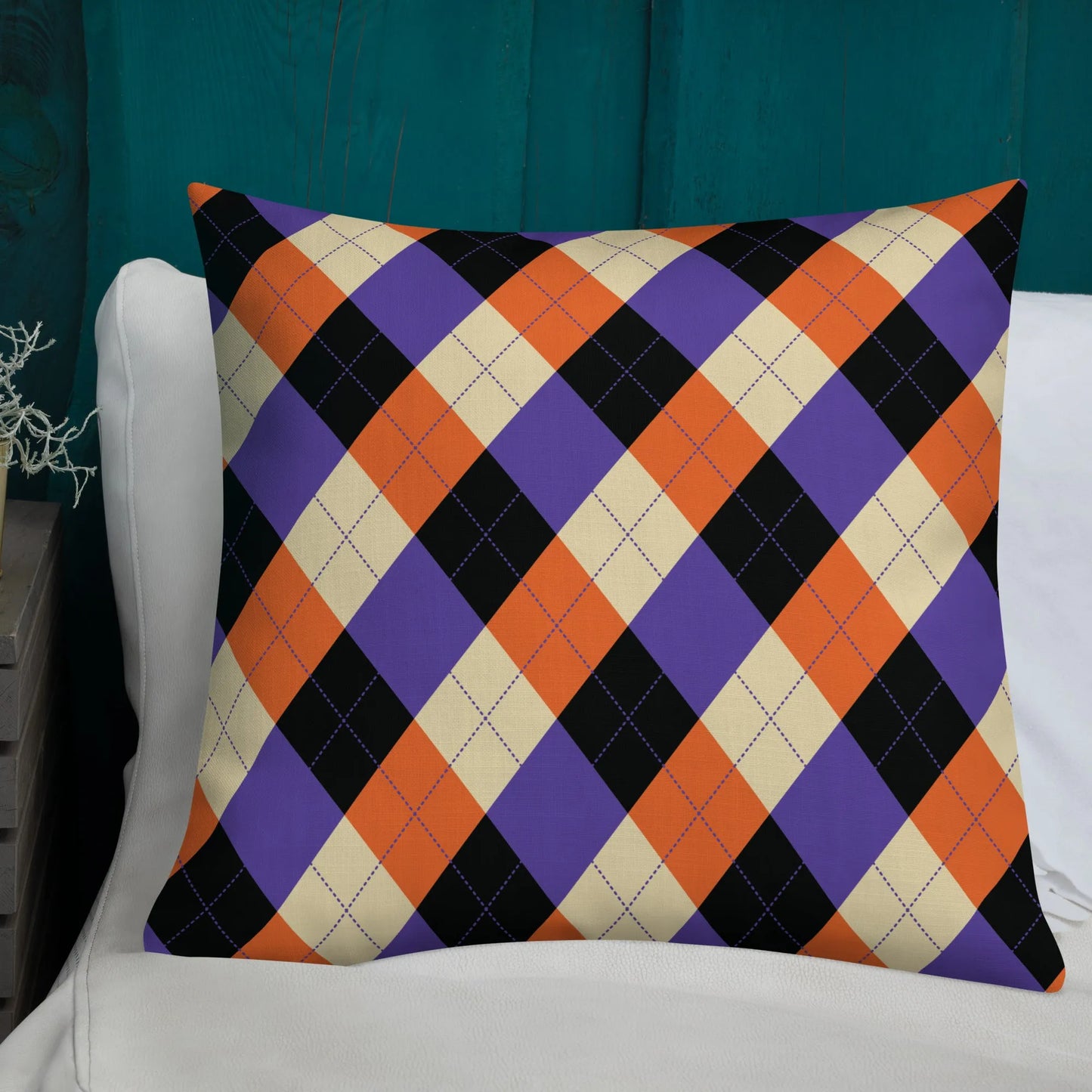 Orange Purple Plaid Premium Pillow - Liss & Lex