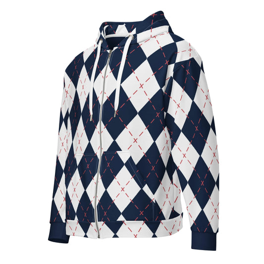 Argyle Zip Up Hoodie - Liss & Lex