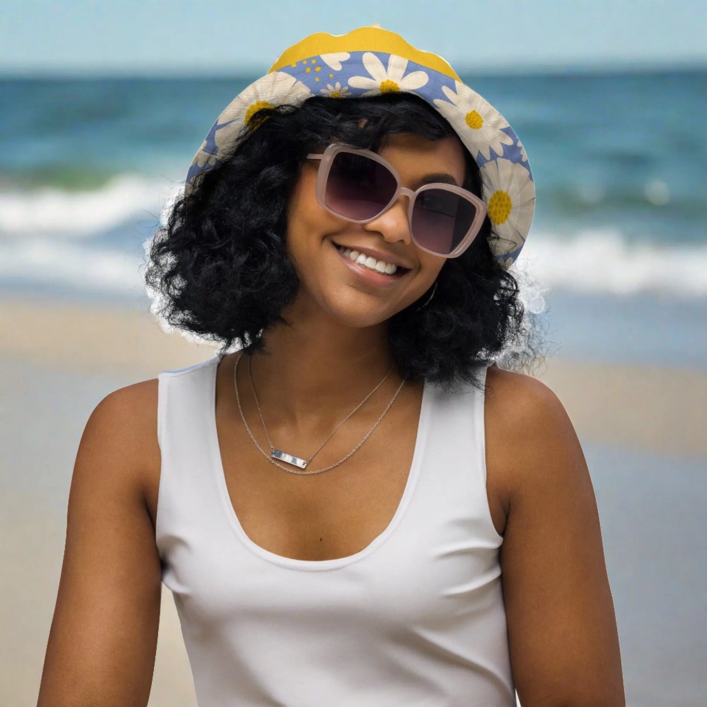 Bee Daisy Reversible Bucket Hat - Liss & Lex