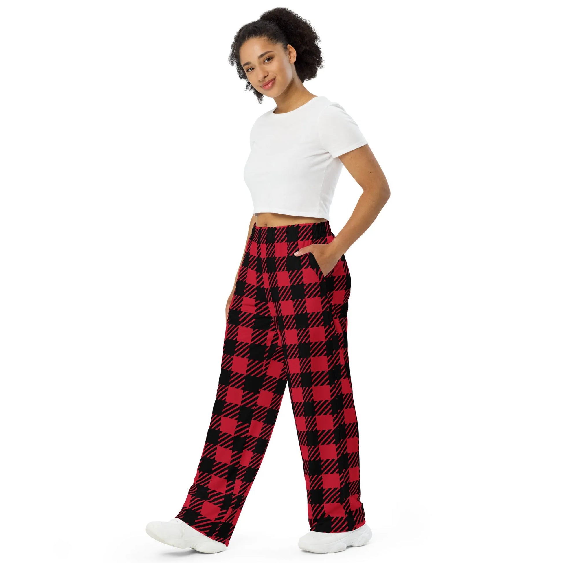 Plaid Out Wide-Leg Pants - Liss & Lex