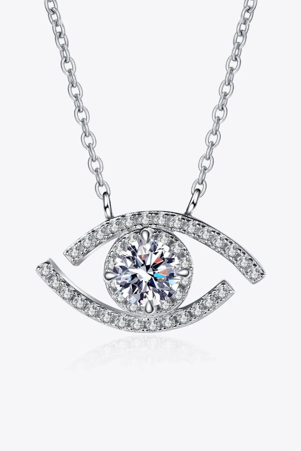 Moissanite Evil Eye Sterling Silver Necklace - Liss & Lex