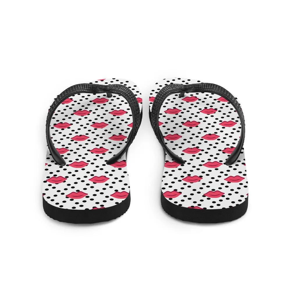 Polka Lips Flip-Flops - Liss & Lex