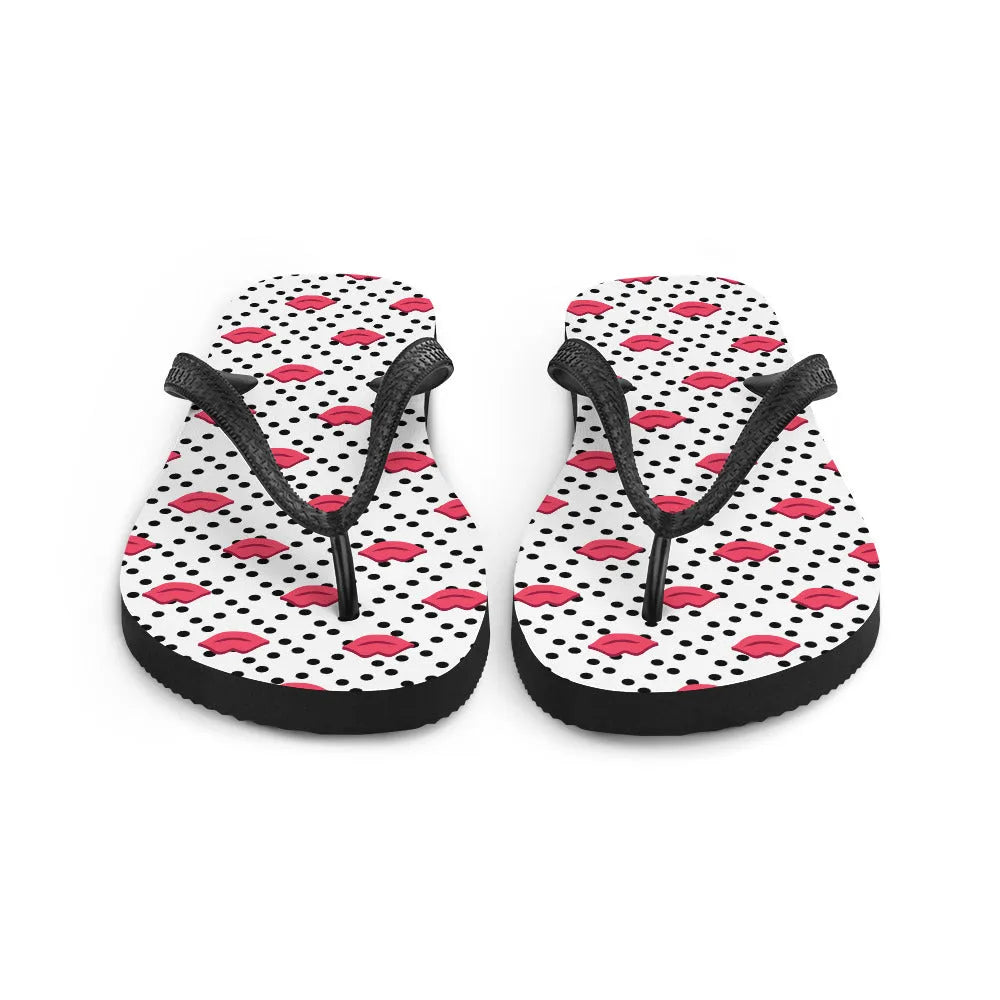 Polka Lips Flip-Flops - Liss & Lex