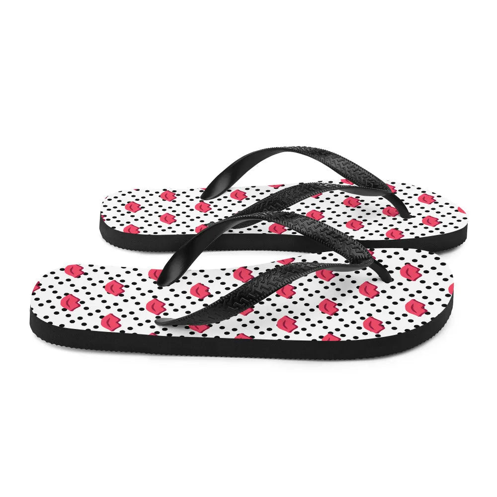 Polka Lips Flip-Flops - Liss & Lex