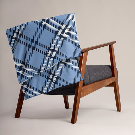 Blue Plaid Soft & Comfy Throw Blanket